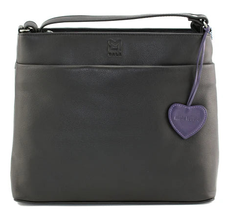 Anishka Black Leather Large Cross Body Bag