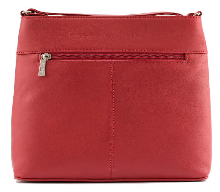 Anishka Red Leather Large Cross Body Bag