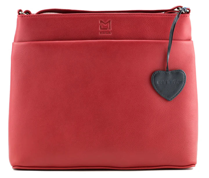 Anishka Red Leather Large Cross Body Bag