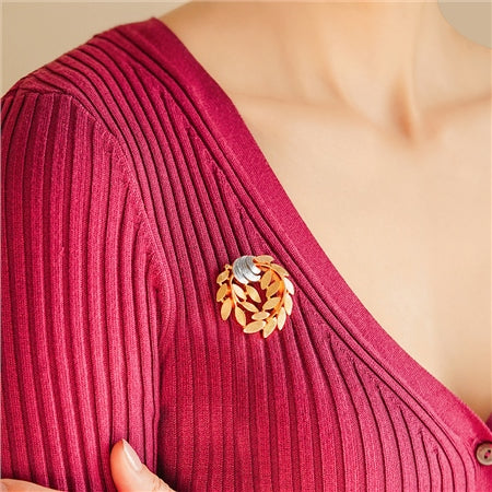 Newbridge Gold & Silver Plated Leaf Brooch