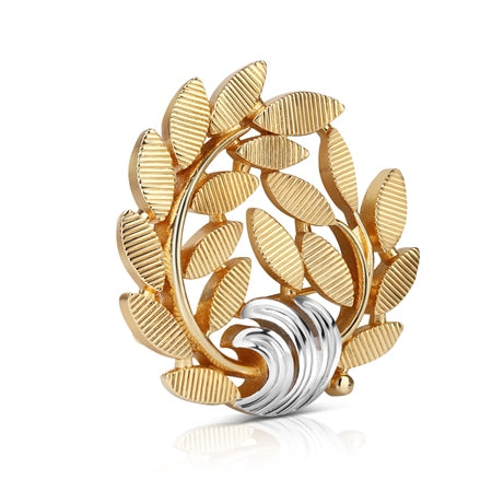 Newbridge Gold & Silver Plated Leaf Brooch