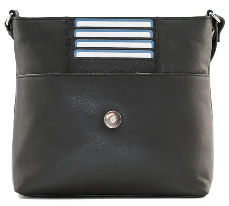 Blossom Black Flap Cross Body Bag