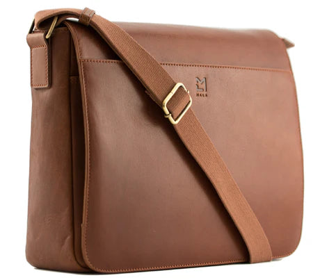 Bloomsbury Large Tan Leather Flap Satchel Bag