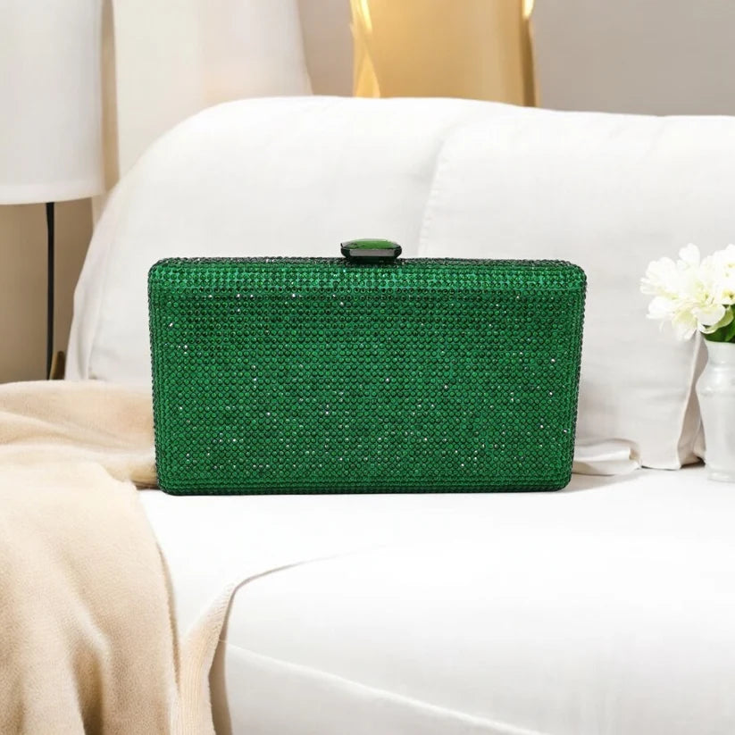 Green Clutch With Green Glass Clasp