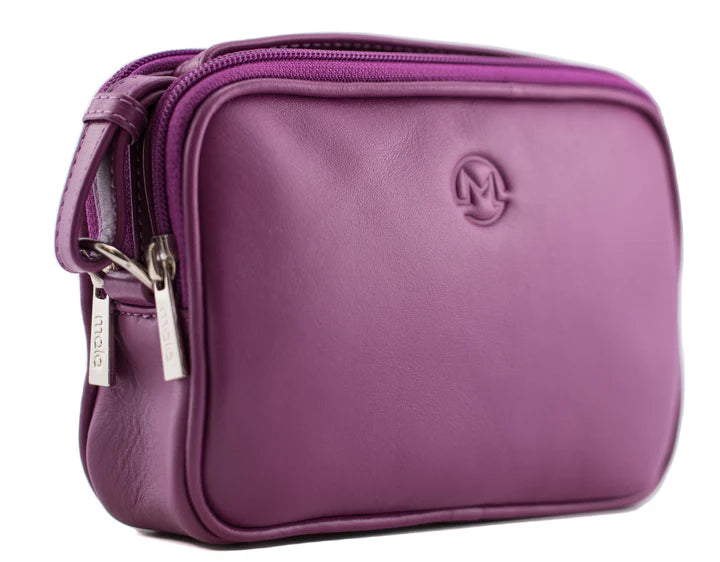 Anishka Purple Leather Style Camera Style Bag