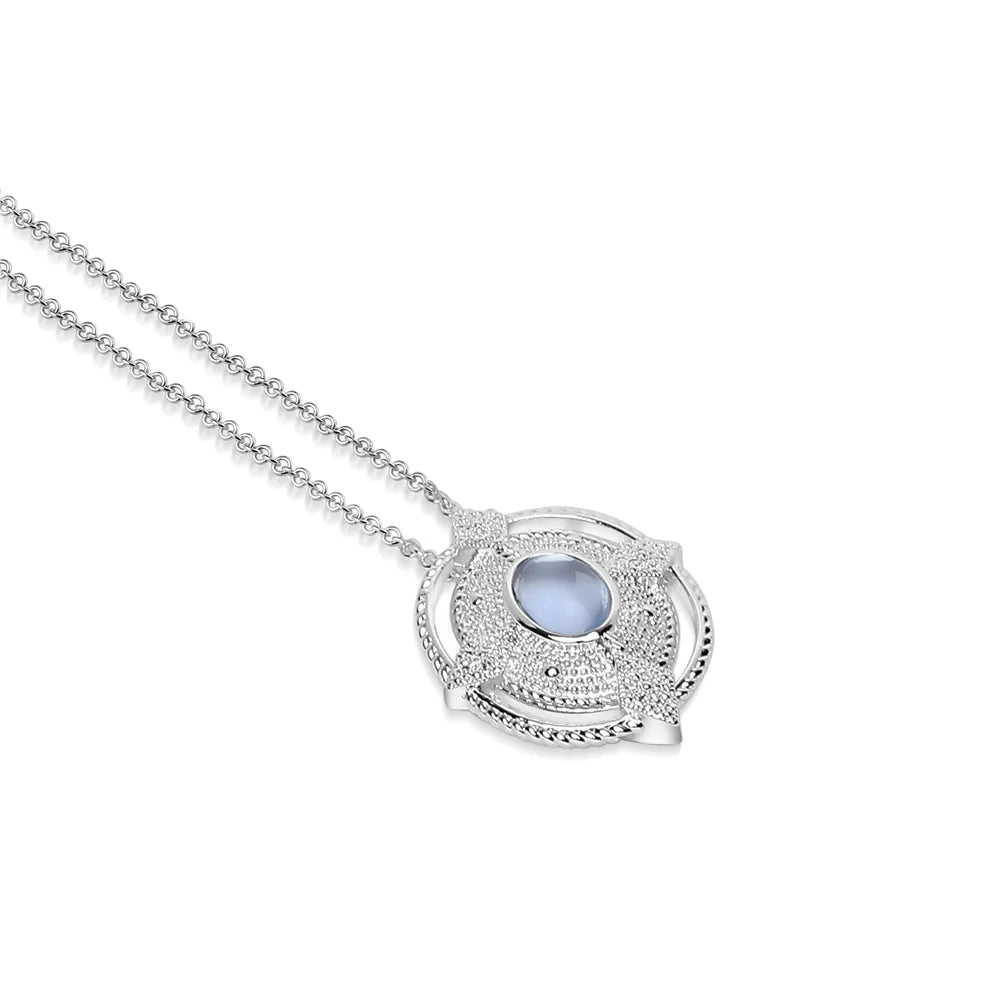 Newbridge Ornate Pendant with Light Blue Stone