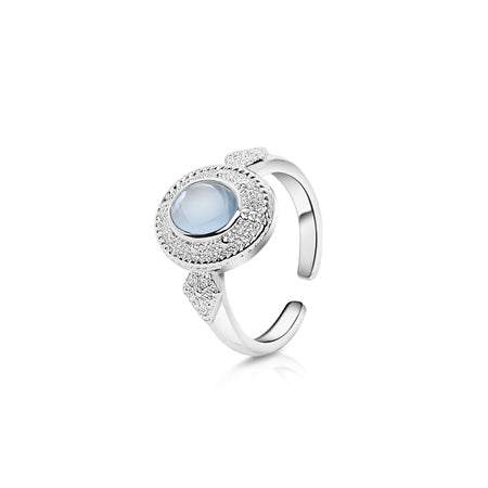 Newbridge Ornate Ring with Light Blue Stone