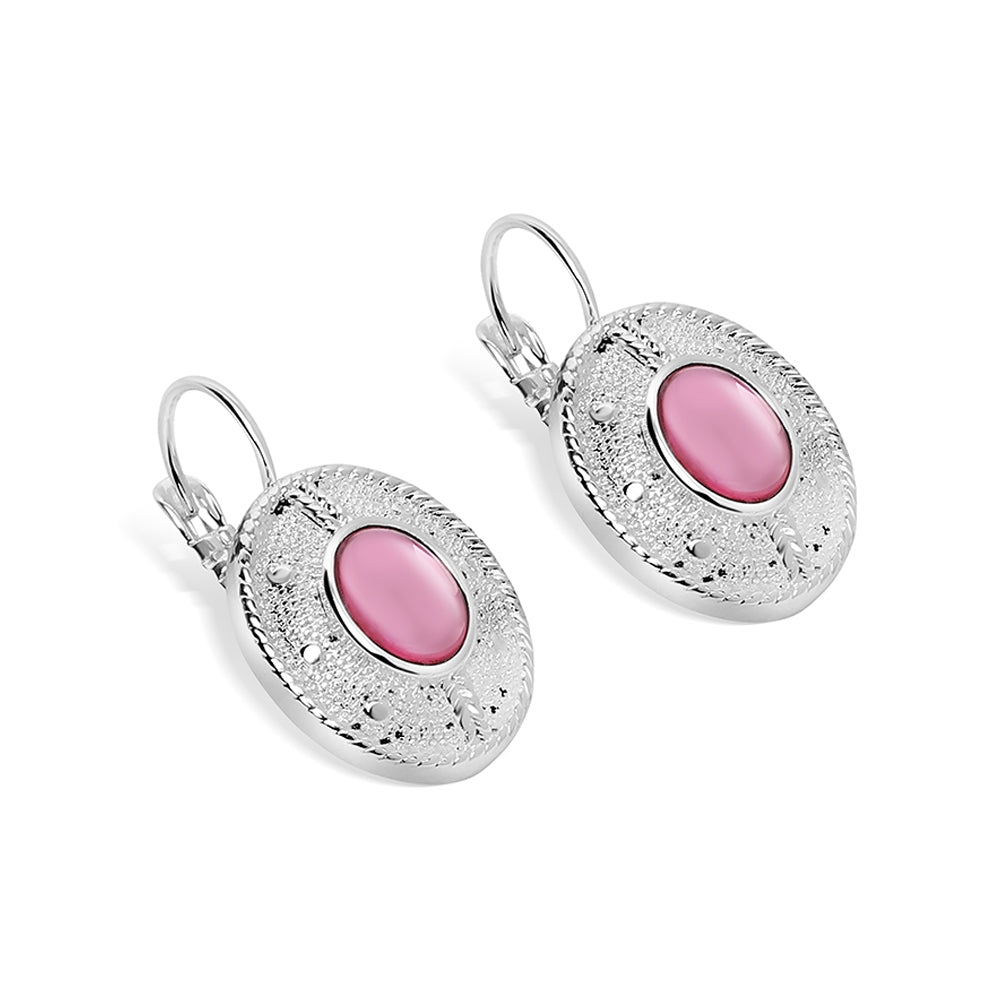 Newbridge Earring with Pink Stone