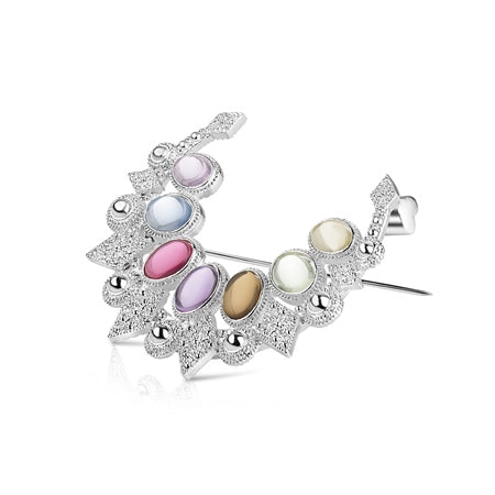 Newbridge Brooch with Coloured Stones