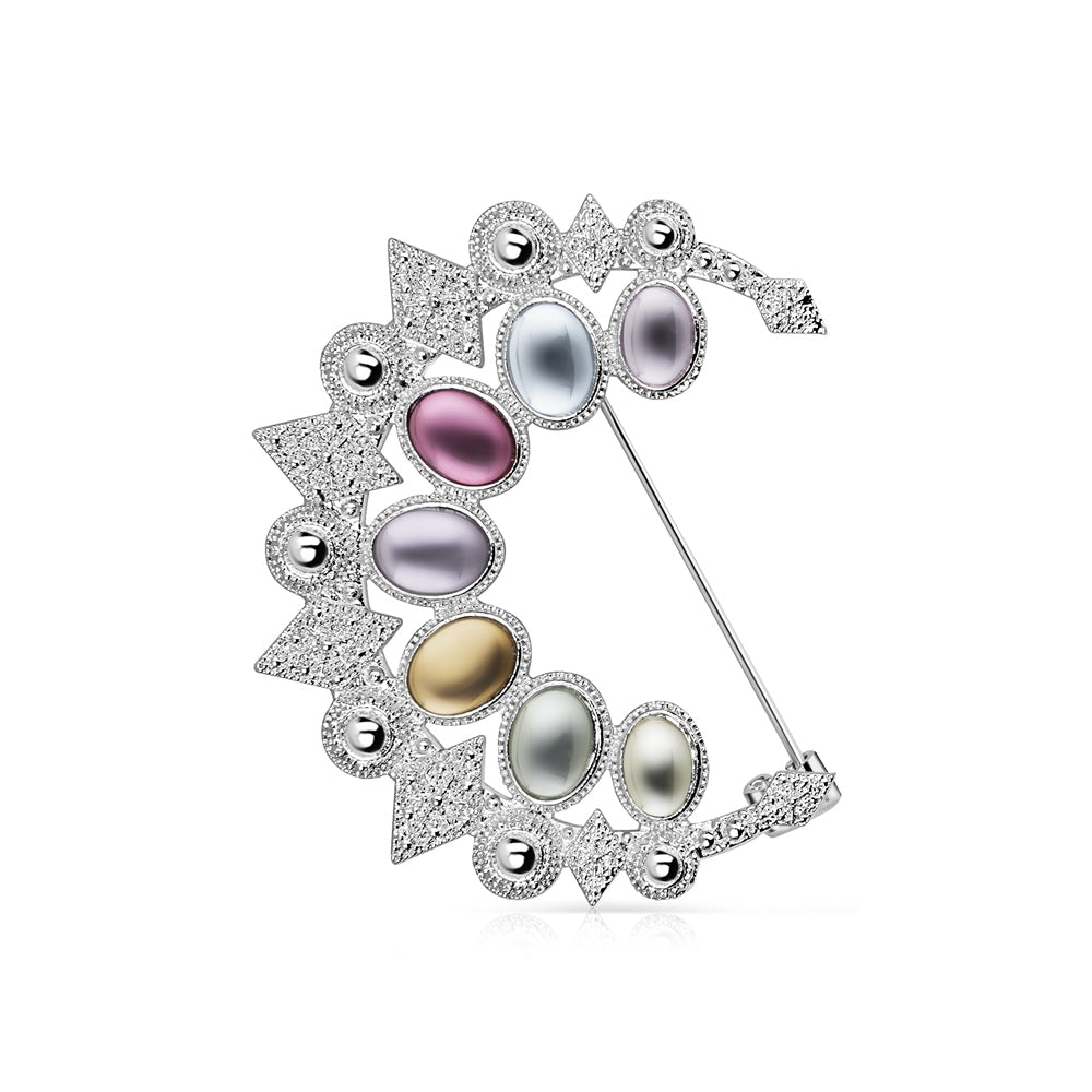 Newbridge Brooch with Coloured Stones