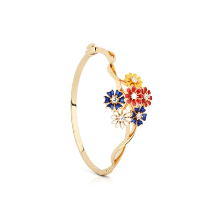 Newbridge Gold Plated Floral Cluster Bangle