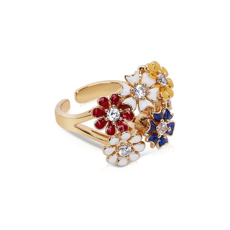 Newbridge Gold Plated Revolving Cluster Floral Ring