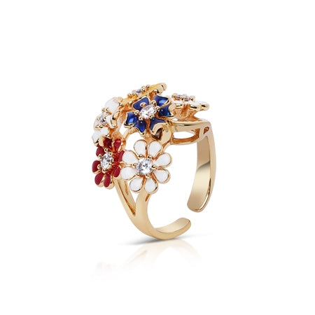 Newbridge Gold Plated Revolving Cluster Floral Ring