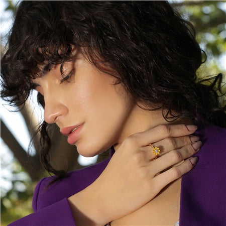 Newbridge Yellow Flower Revolving Ring