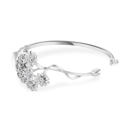 Newbridge Silver Plated Floral Cluster Bangle