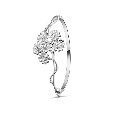 Newbridge Silver Plated Floral Cluster Bangle