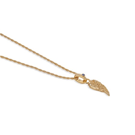 Newbridge Angel Wing Pendant with Blue & Clear Stones