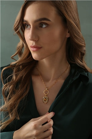 Newbridge Gold Plated Locket with Topaz Stone