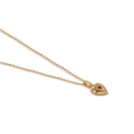 Newbridge Heart Pendant with Ruby Red Stone
