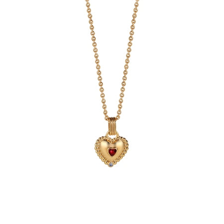 Newbridge Heart Pendant with Ruby Red Stone