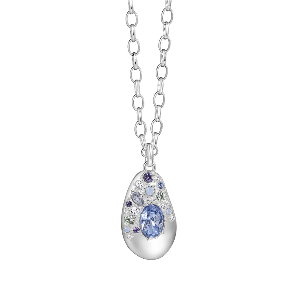Newbridge Large Pendant with Blue and Clear Stones