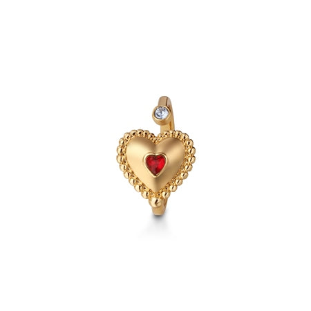 Newbridge Heart Revolving Ring with Ruby Red Stones