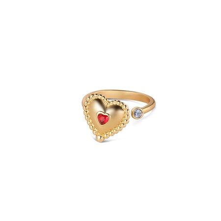 Newbridge Heart Revolving Ring with Ruby Red Stones
