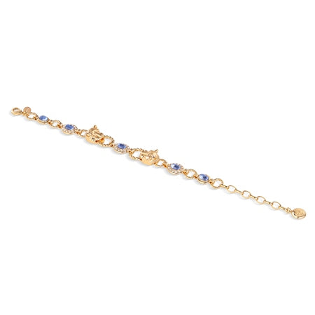 Newbridge Tigers Head Bracelet with Blue Stones
