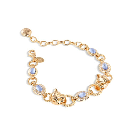 Newbridge Tigers Head Bracelet with Blue Stones