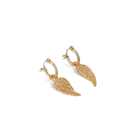 Newbridge Angel Wing Earrings with Blue & Clear Stones