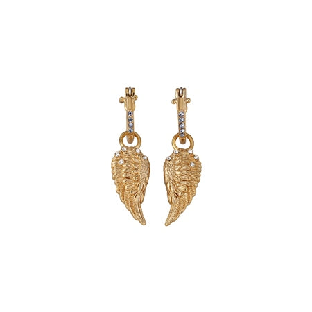 Newbridge Angel Wing Earrings with Blue & Clear Stones