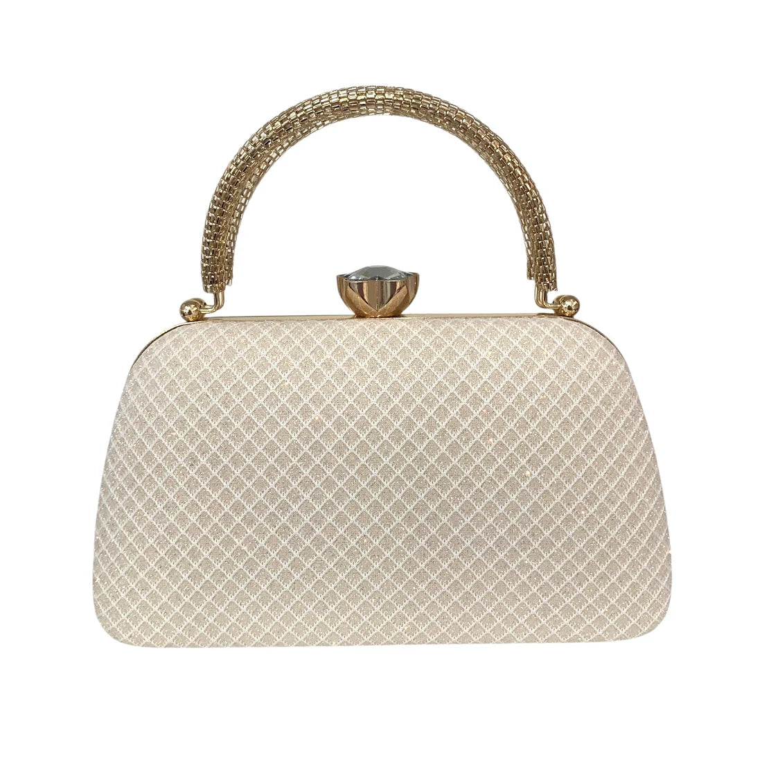 Light Gold Dress Bag With Gold Handle