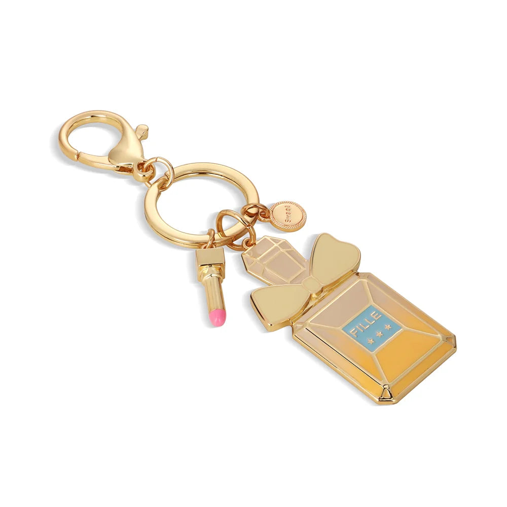 Gold Plated Perfume Bottle Keyring