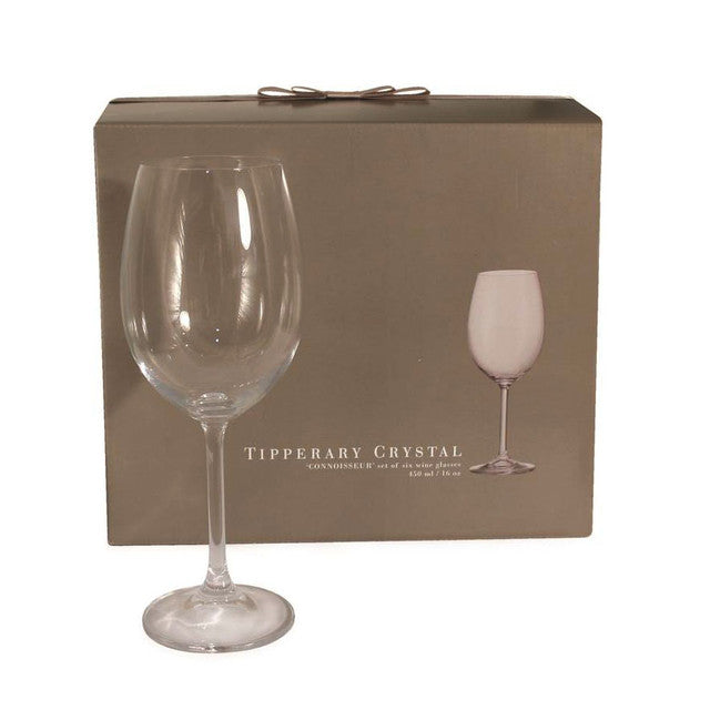 Tipperary Crystal Connoisseur Set of 6 Wine Glasses 450ml