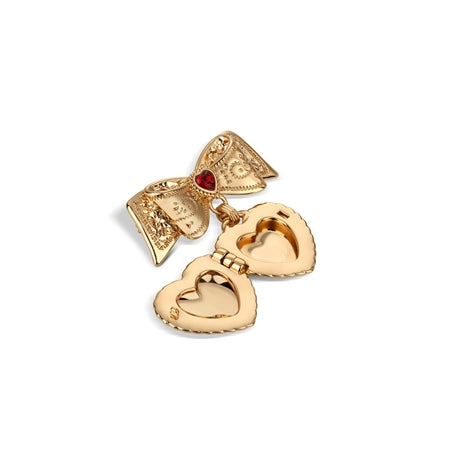 Newbridge Heart Locket Brooch with Ruby Red Stones