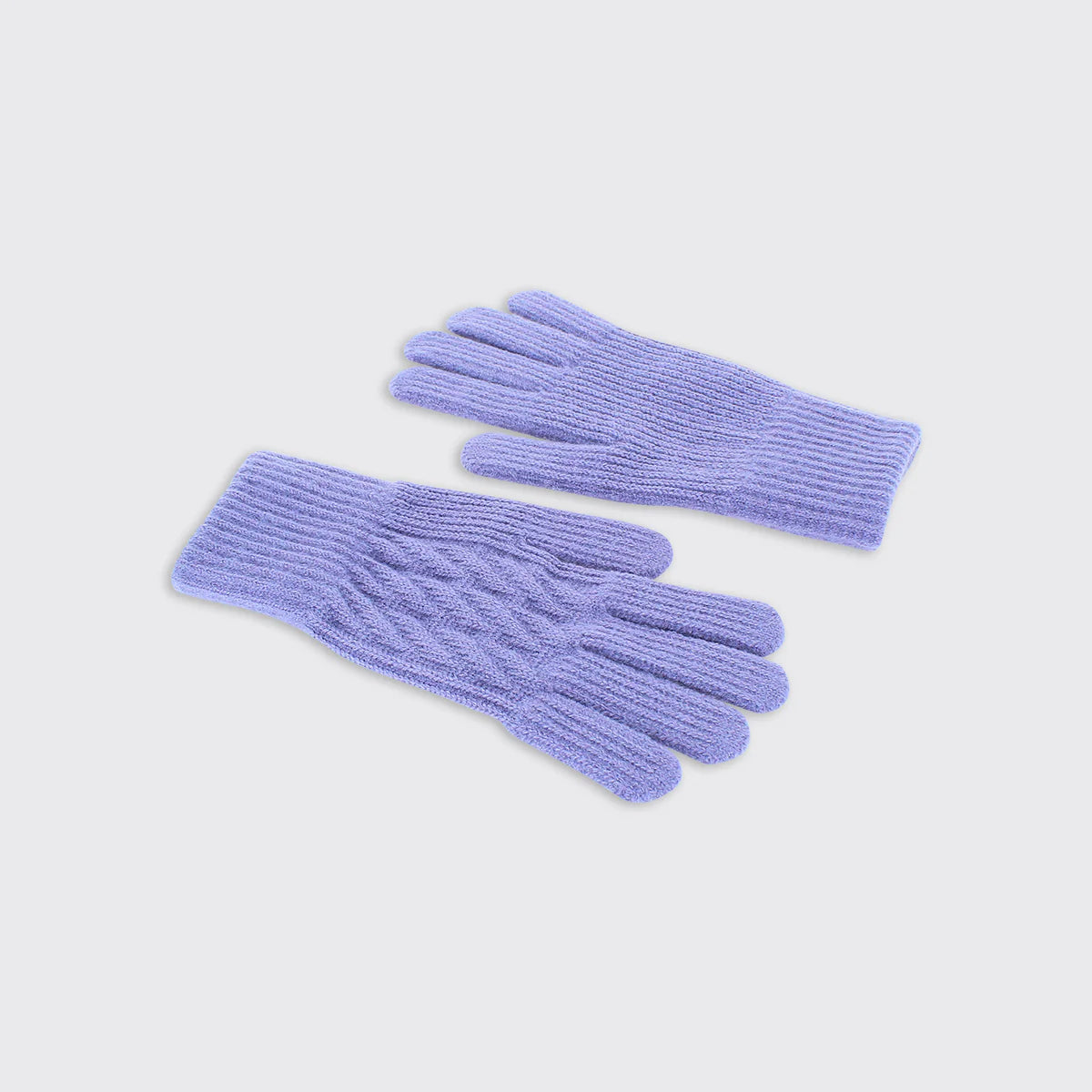 Freya Cable Knit Gloves Lilac
