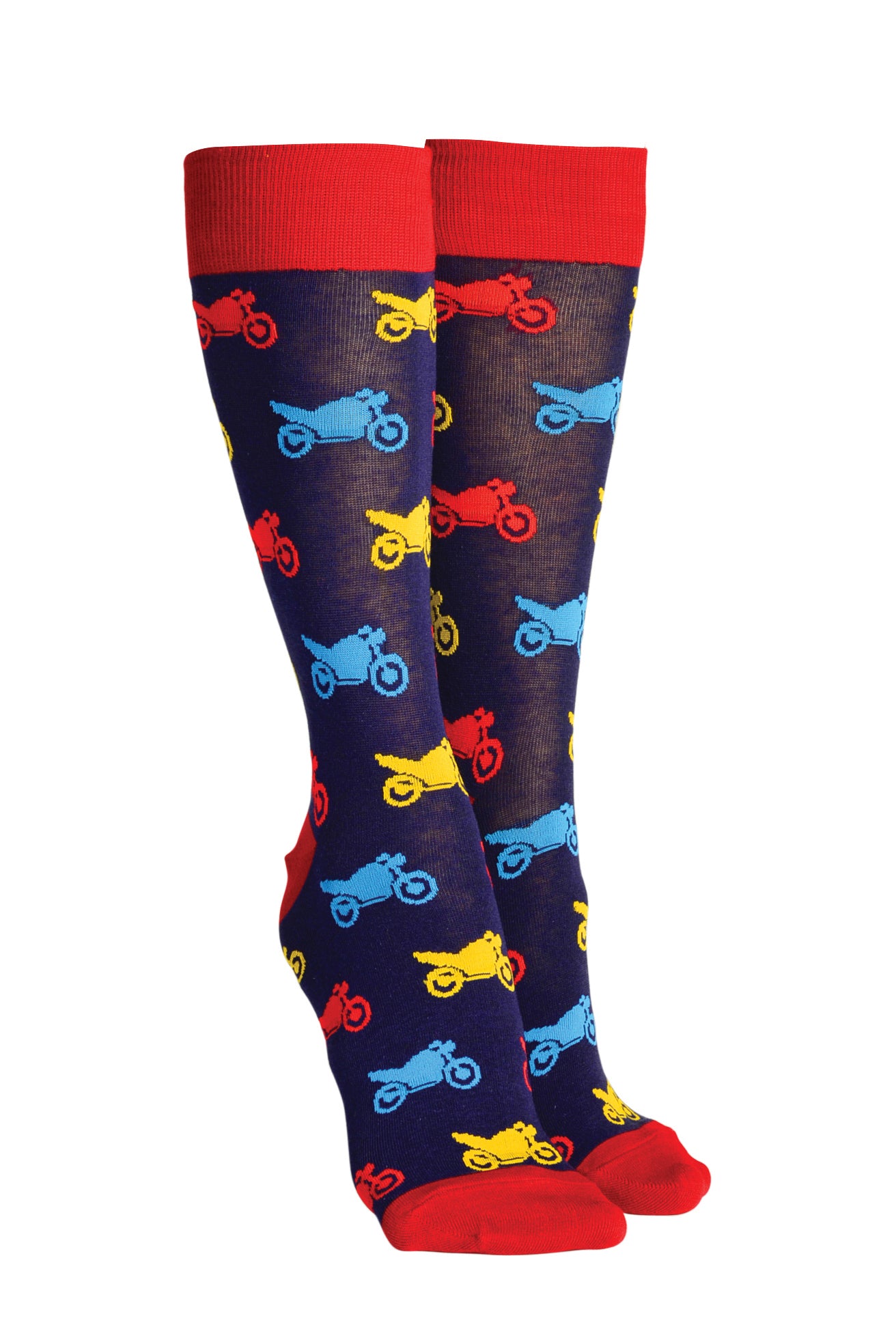 Sock Society Bike Navy And Red Design