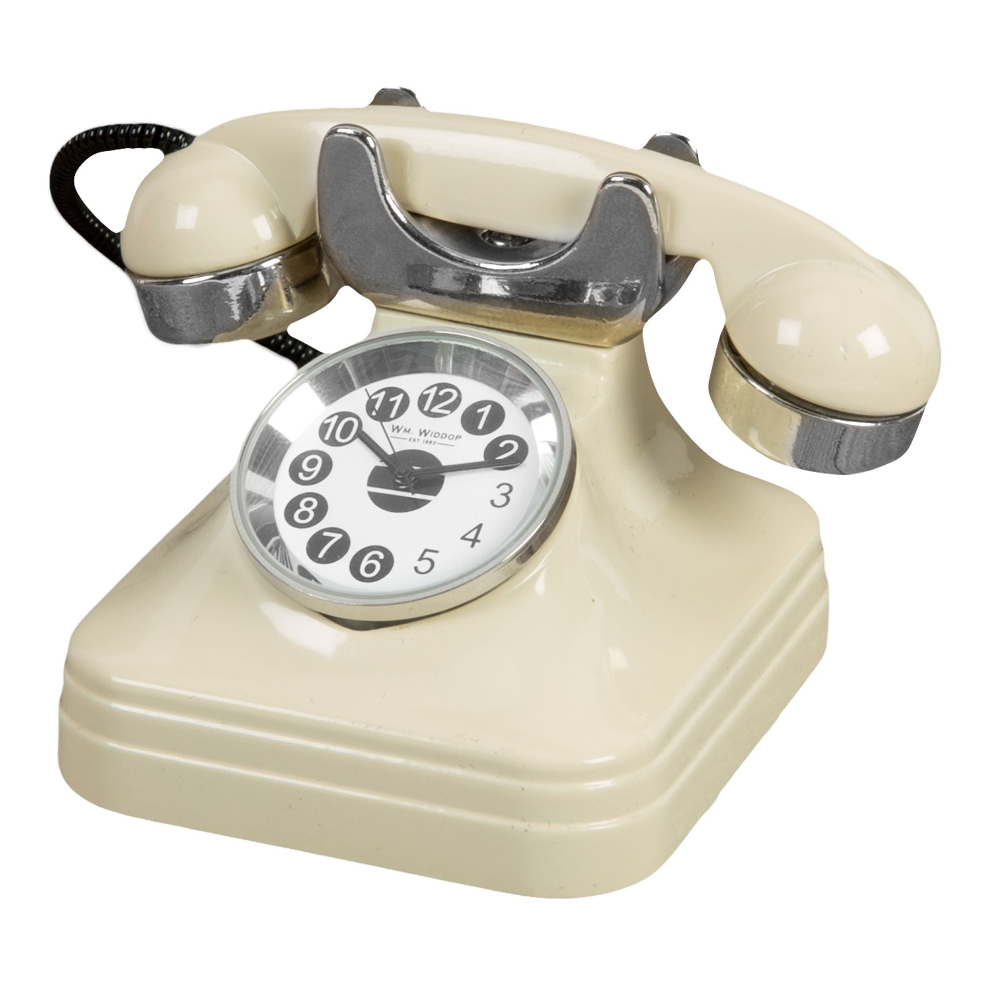 Miniature Clock Cream Telephone