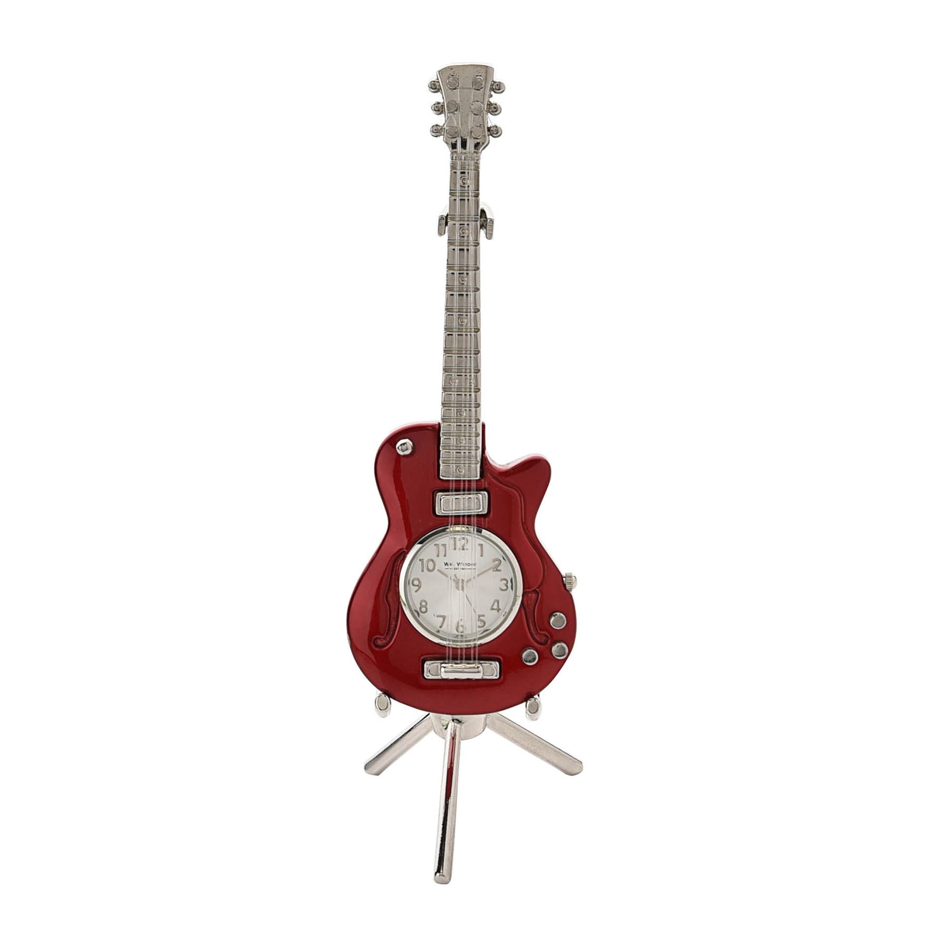 Miniature Clock Red Guitar