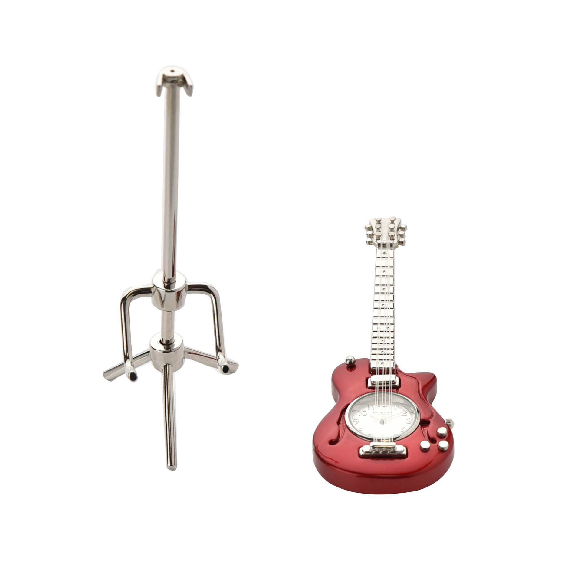 Miniature Clock Red Guitar