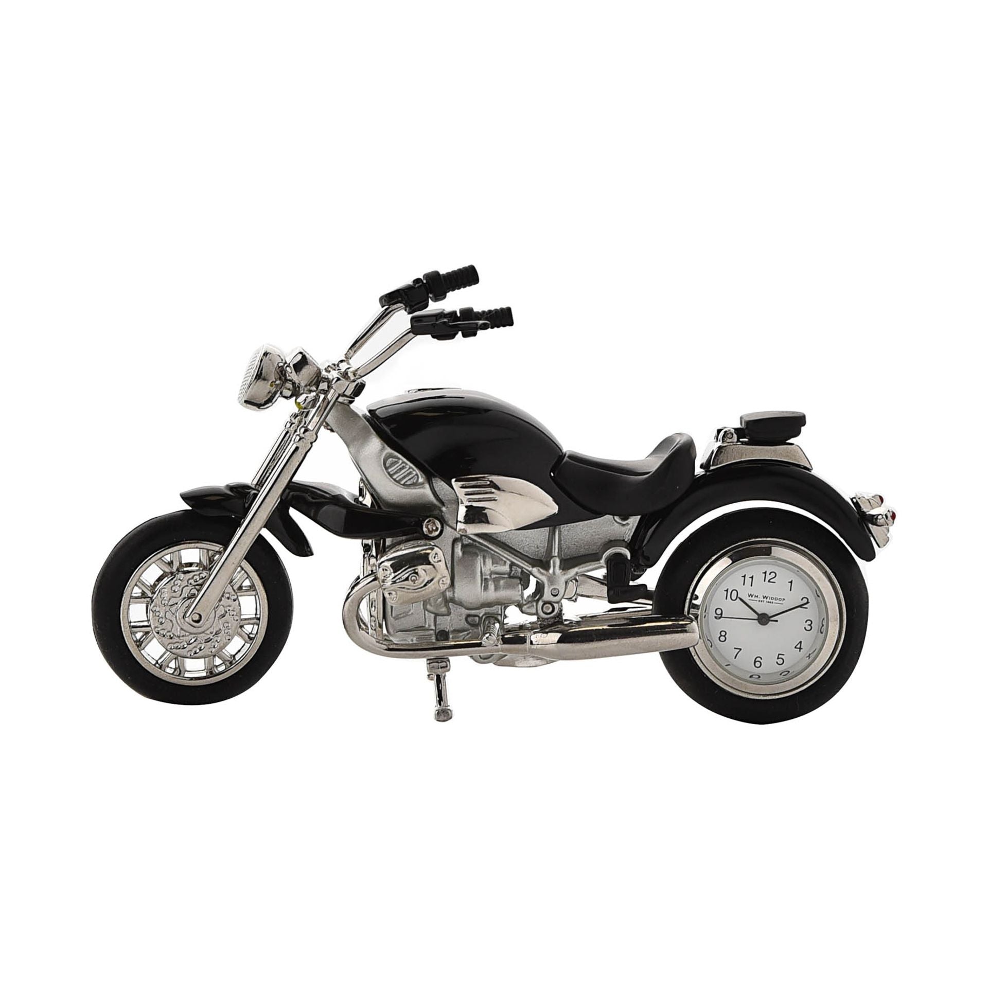 Miniature Clock Black Motorbike