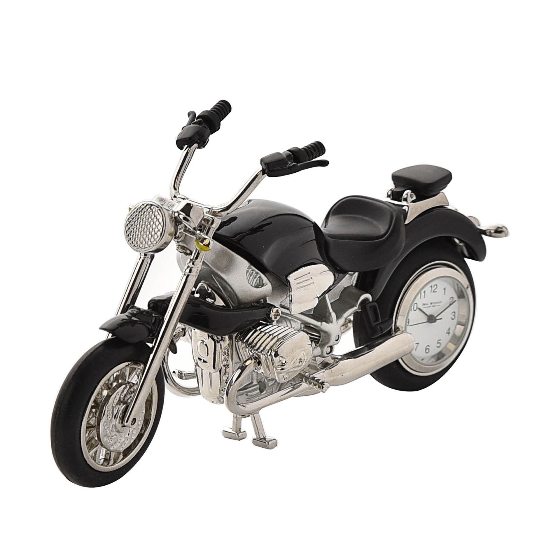 Miniature Clock Black Motorbike