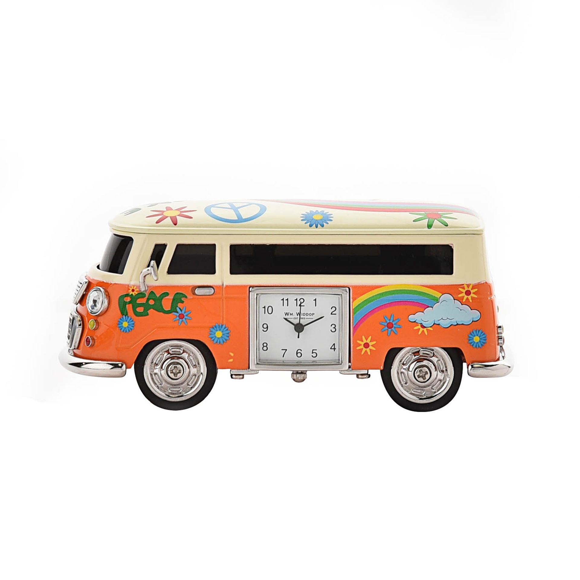 Miniature Clock Orange Camper