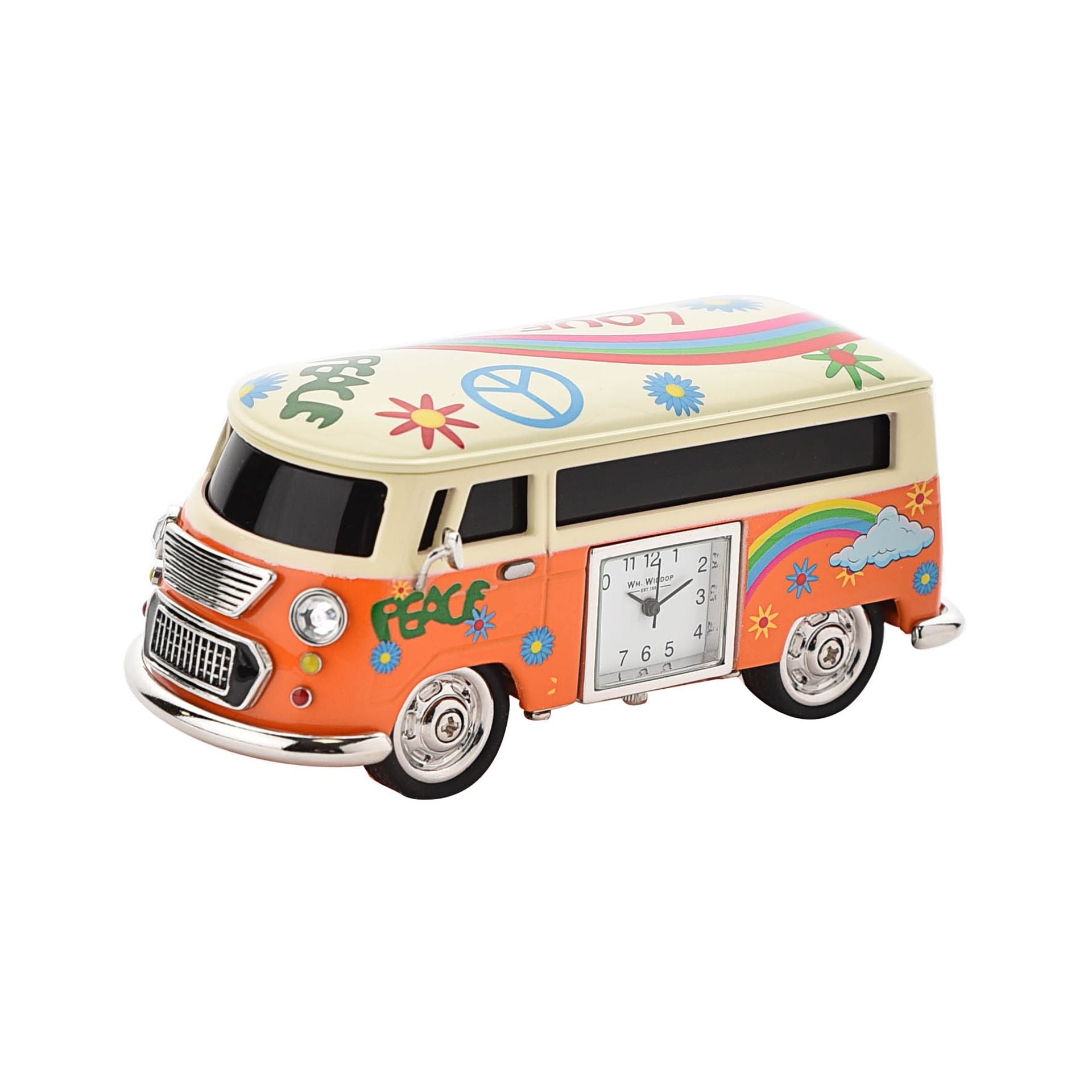 Miniature Clock Orange Camper