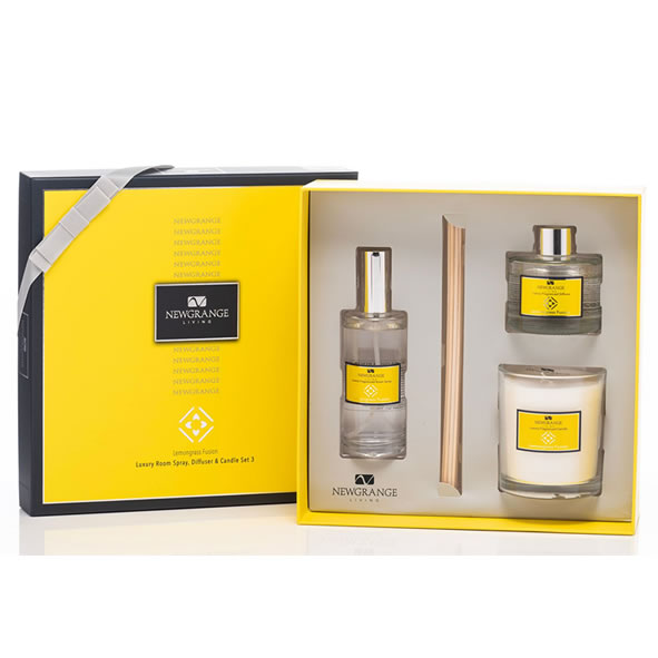 Lemongrass Fusion Luxury Room Spray, Diffuser, Candle Set