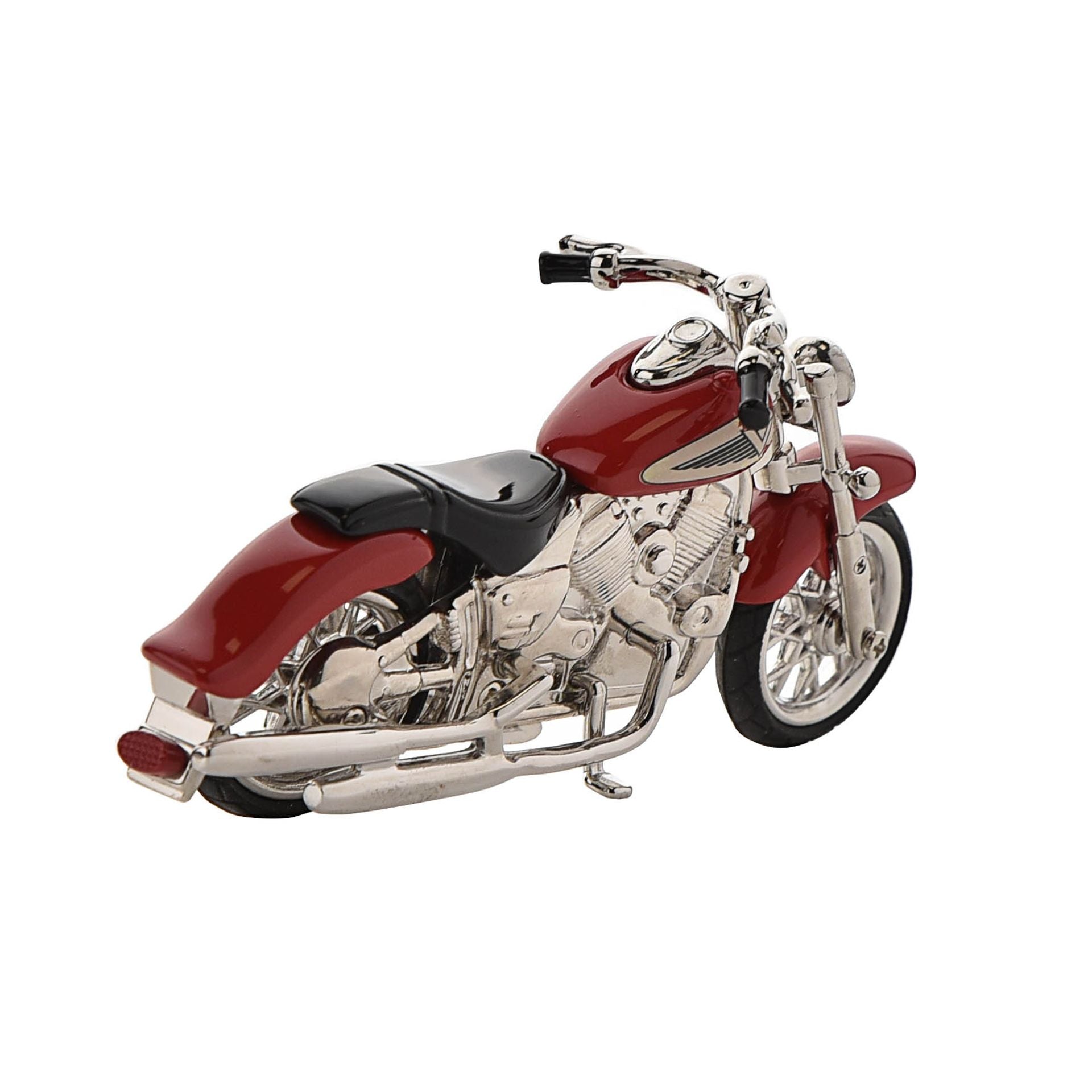 Miniature Clock Red Indian Style Motorbike