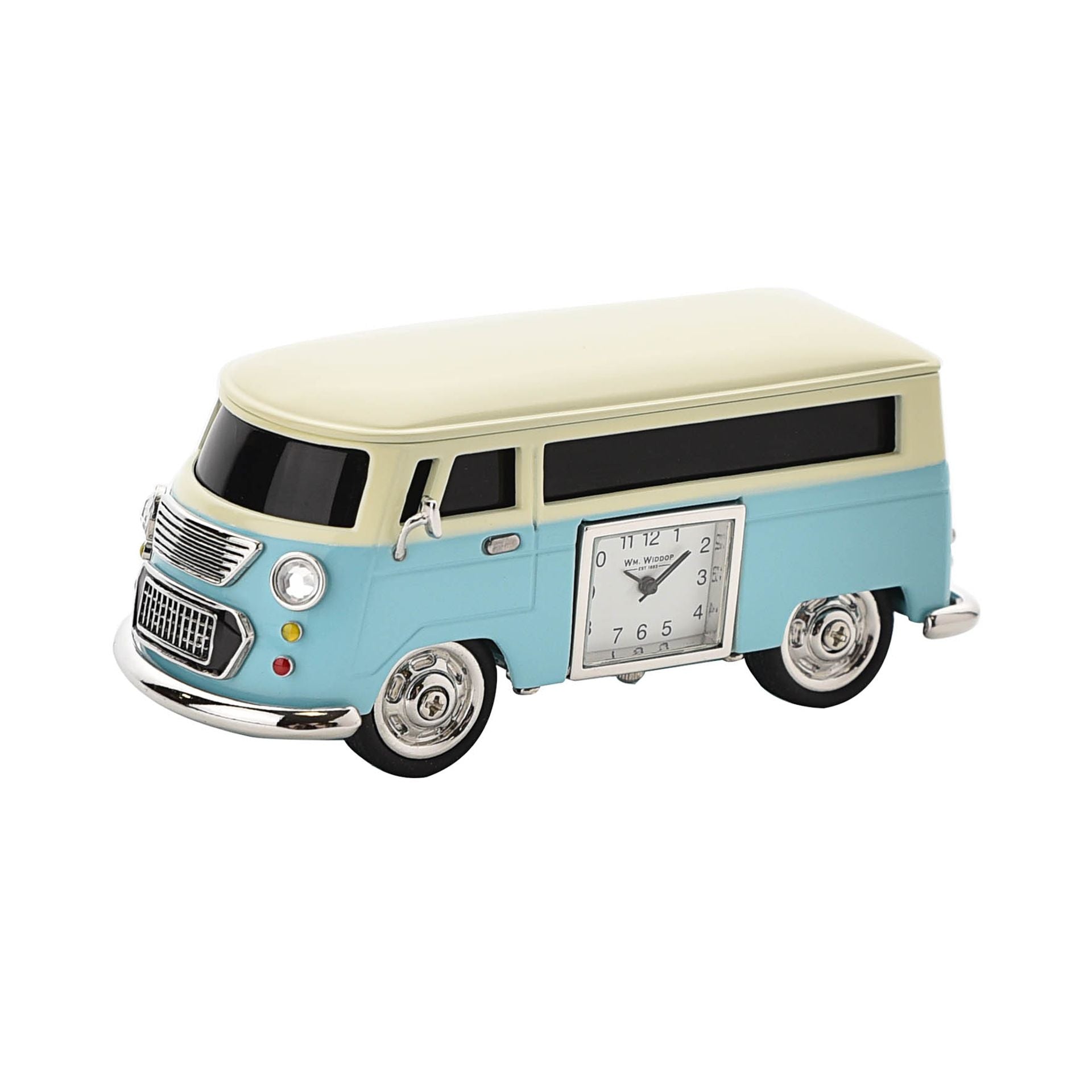 Miniature Clock Blue Camper