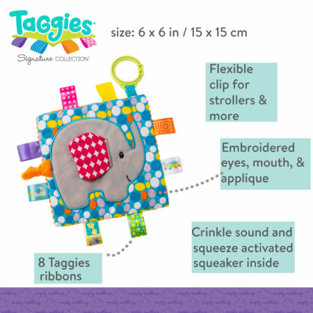 Taggies Crinkle Me Elephant – 6×6″