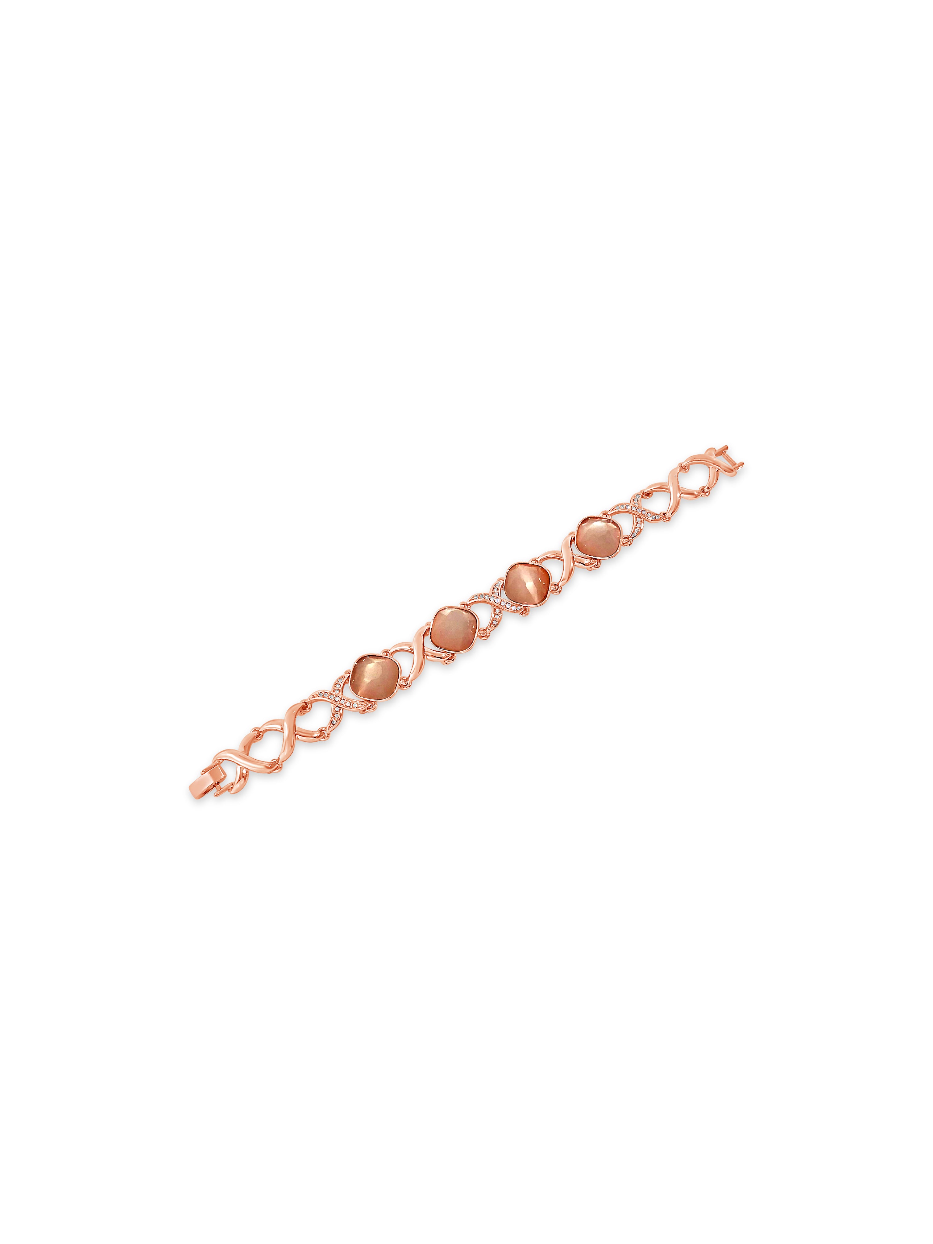 Absolute Rose Gold Pale Pink Stones Bracelet