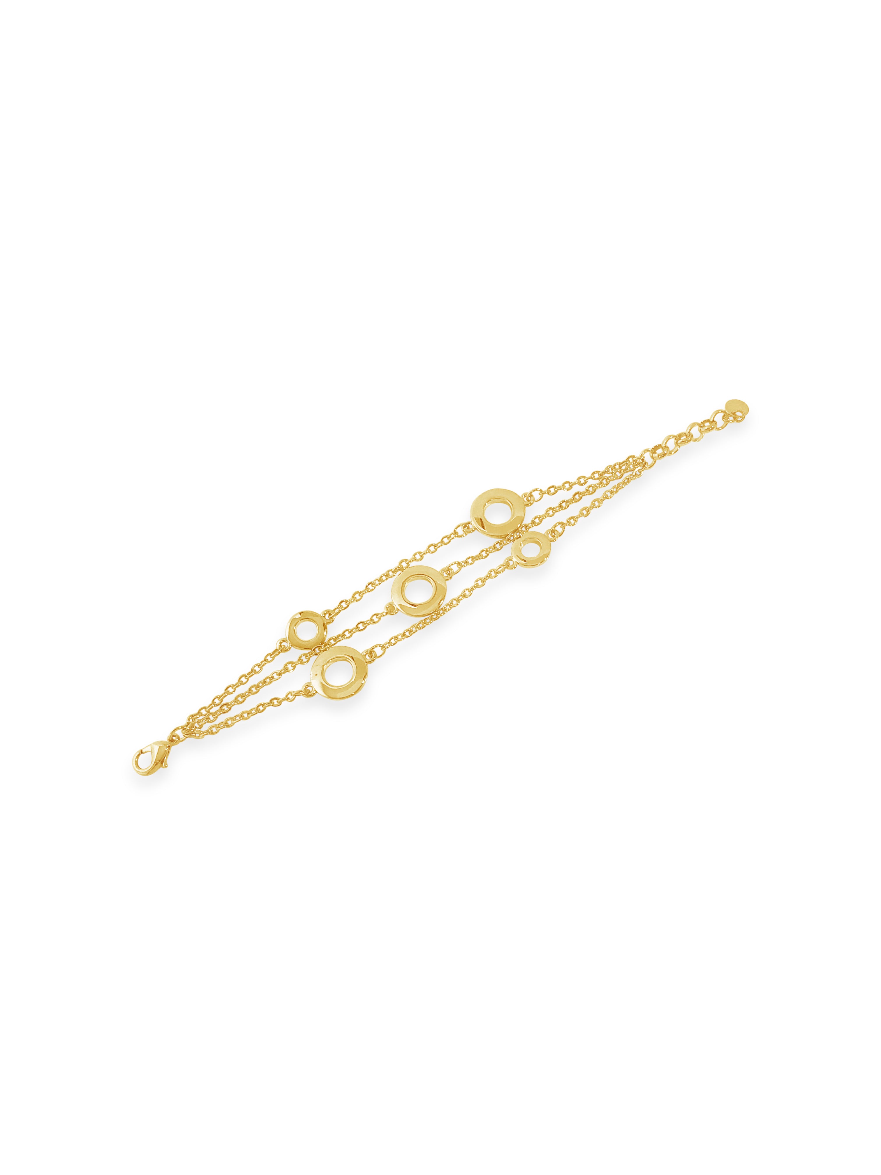 Absolute Gold Long Circle Pendant And Bracelet Set